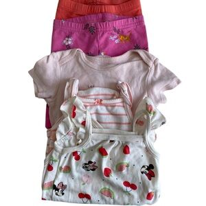 5-Piece Toddler Girl Clothing Bundle – Size 18 Months Minnie, Onesies & Shorts